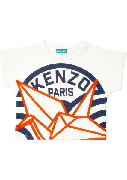 Beyaz Baskılı Unisex Çocuk T-Shirt