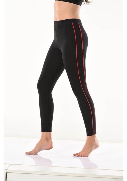 Şeritli Kadın Tayt 0592 modelleri