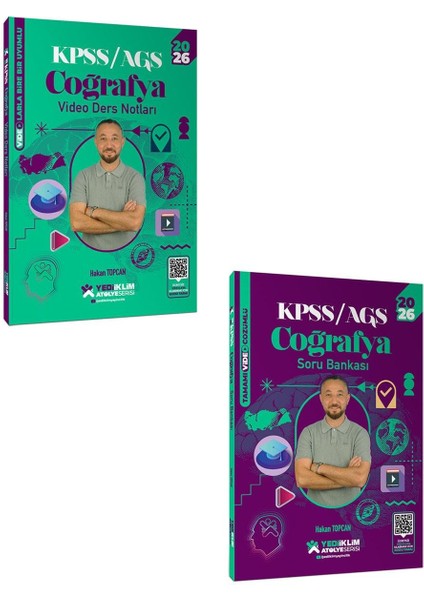 Yediiklim 2026 Kpss Atölye Serisi Genel Kültür Coğrafya Video Ders Notları ve Soru Bankası Seti