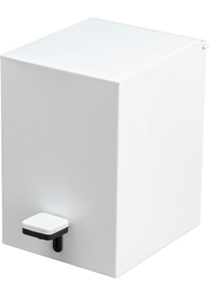 Beyaz Kare Pedallı Banyo Çöp Kovası 3 Lt