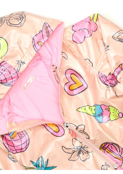 Pembe Kapüşonlu Kız Çocuk Yağmurluk