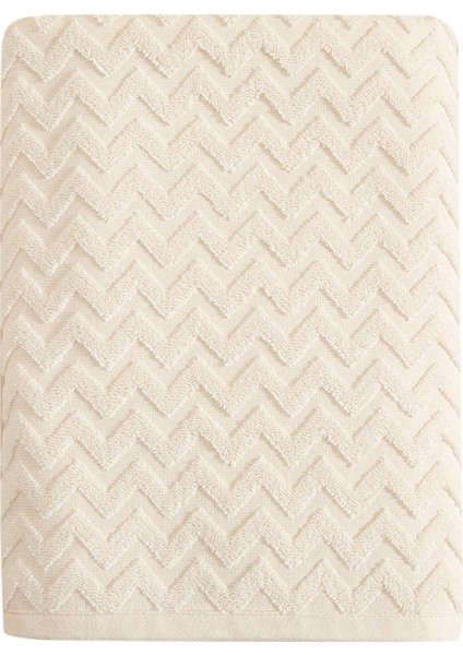 Zigzag Ekru Banyo Havlusu 70X140 cm
