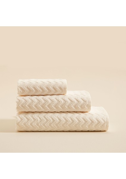 Zigzag Ekru Banyo Havlusu 70X140 cm