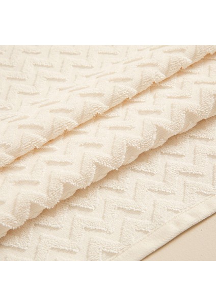 Zigzag Ekru Banyo Havlusu 70X140 cm