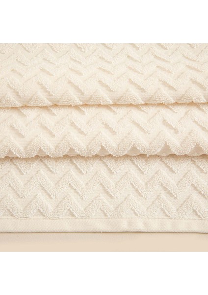 Zigzag Ekru Banyo Havlusu 70X140 cm