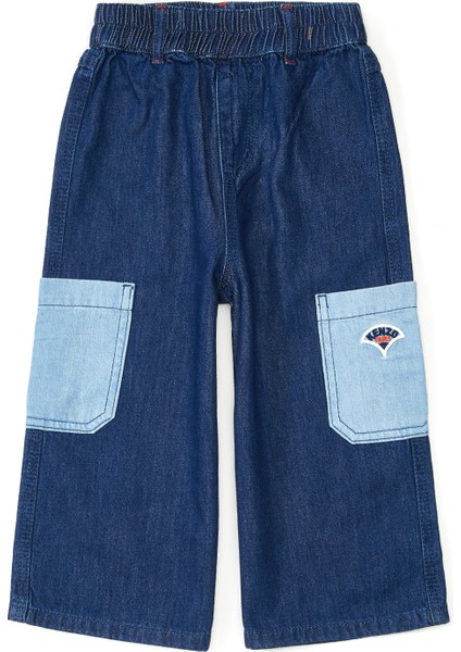 Koyu Mavi Kız Çocuk Jean Pantolon