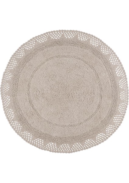 Moon Bej Pamuklu Banyo Paspası 120 x 120 cm