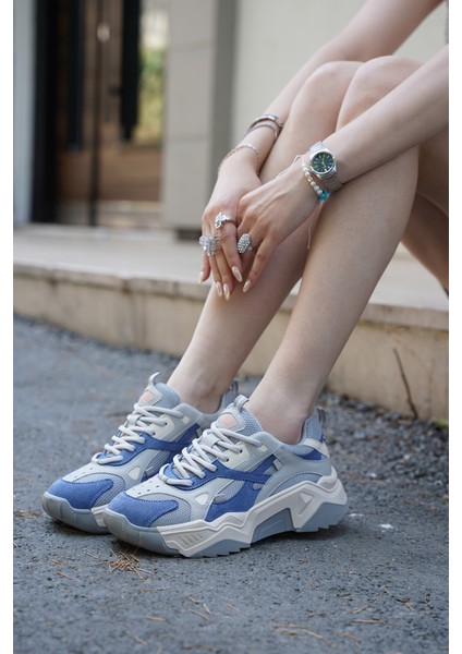 Kadın Yüksek Taban Sneaker Bağcıklı Spor Ayakkabı Edisa