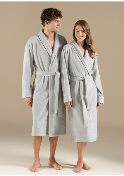 Vissana Natural Gri Unisex Bornoz