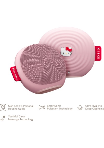 Sonic Facial Brush Pembe 4'ü 1 Arada Yüz Fırçası Cilt Temizleme Cihazı