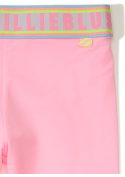 Pembe Kalp Baskılı Kız Çocuk Tayt