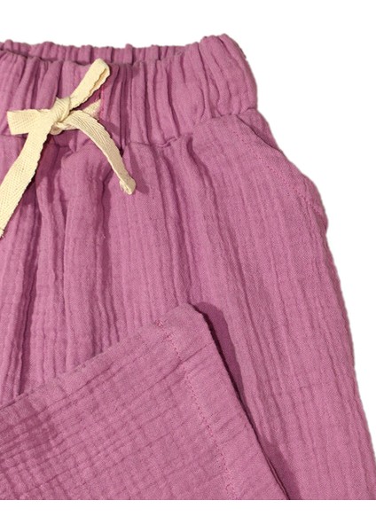 Müslin Fuşya Pantolon