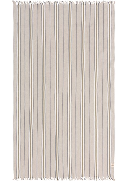 Striped Linen Haki Keten Peştamal 90 x 190 cm