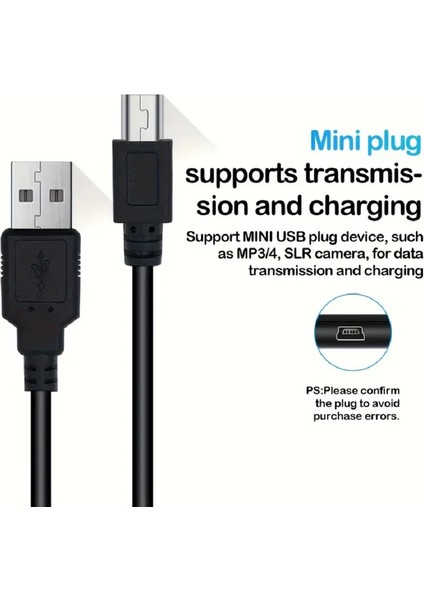 3 Metre Ps3 Kol Şarj Kablosu Dualshock 5 Pin Mini USB Usb5-Pin 2.0 Erkek A Mini 5 Pin B Piramit Uç 3mt Kablo