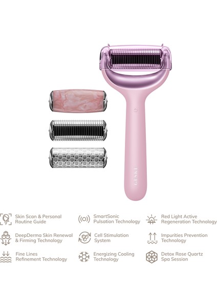 Microneedle Face & Body Pembe 9'u 1 Arada Mikro Iğne Yüz ve Vücut Roller