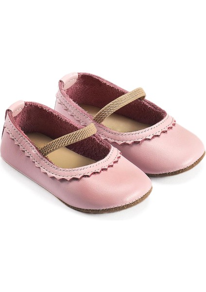 Pembe Kız Bebek Deri Babet Ayakkabı