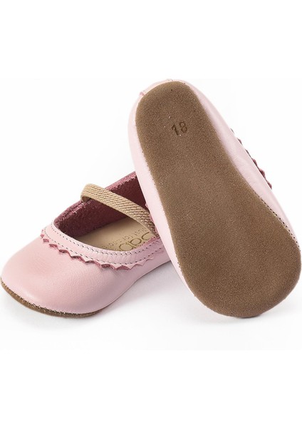 Pembe Kız Bebek Deri Babet Ayakkabı