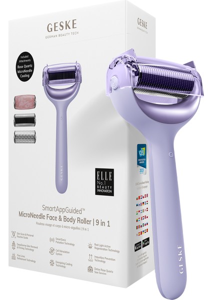 Microneedle Face & Body Mor 9'u 1 Arada Mikro Iğne Yüz ve Vücut Roller