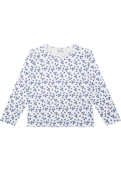 Yabanmersini Beyaz Uzun Kollu Kız Çocuk Pijama Takımı