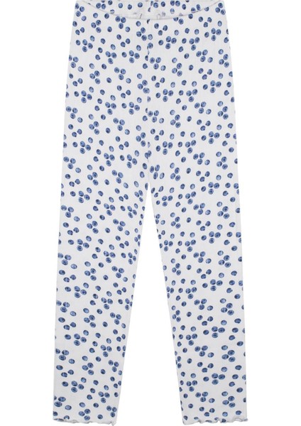 Yabanmersini Beyaz Uzun Kollu Kız Çocuk Pijama Takımı