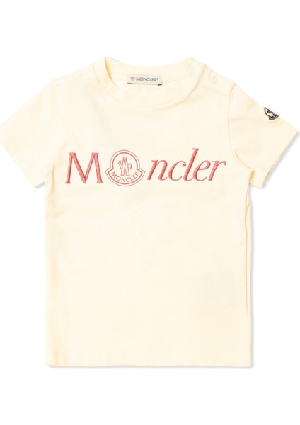 Krem Logo Nakışlı Kız Çocuk T-Shirt fırsatları
