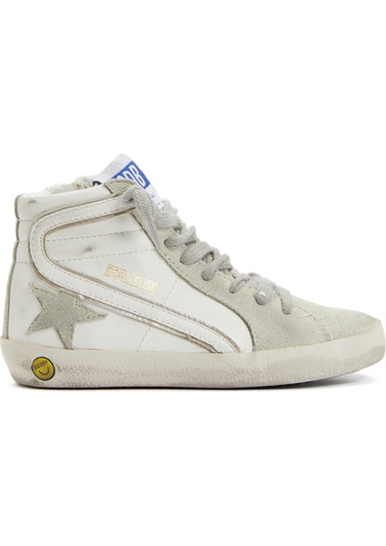 Slide Beyaz Unisex Çocuk Deri Sneaker