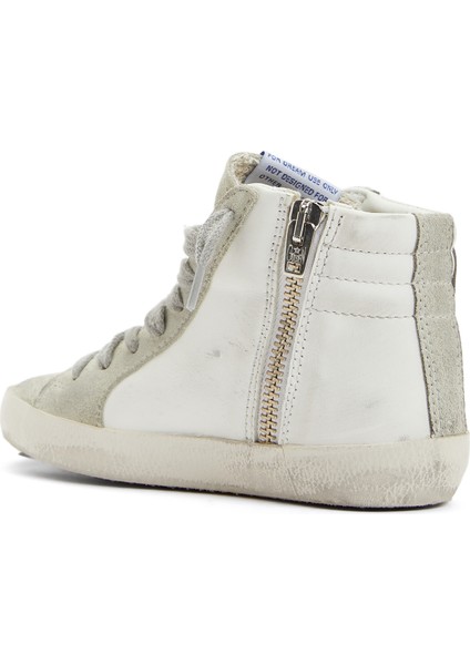 Slide Beyaz Unisex Çocuk Deri Sneaker
