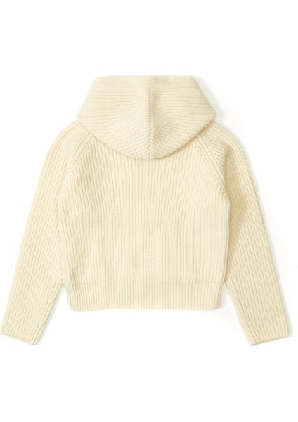 Kırık Beyaz Yün Sweatshirt