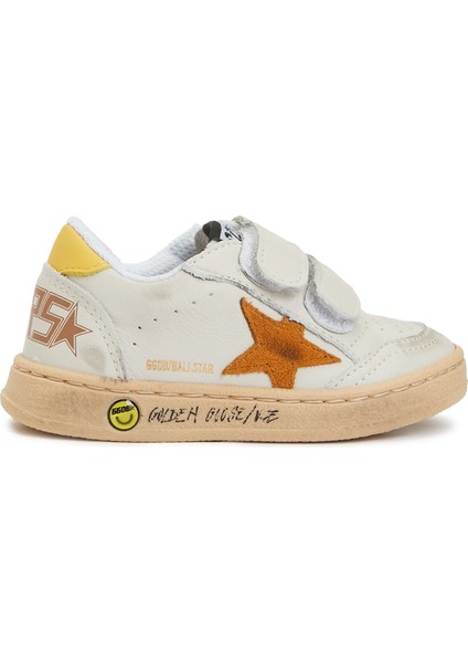 Ball Star Krem Kız Çocuk Deri Sneaker