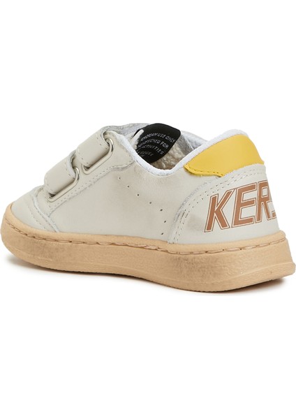 Ball Star Krem Kız Çocuk Deri Sneaker modelleri