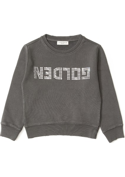 Antrasit Logo Baskılı Kız Çocuk Sweatshirt