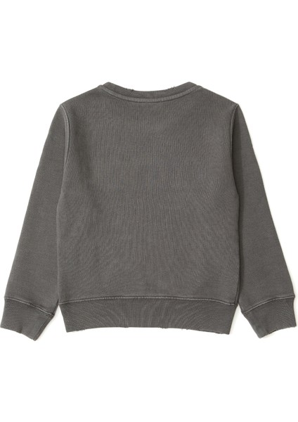 Antrasit Logo Baskılı Kız Çocuk Sweatshirt fiyatları