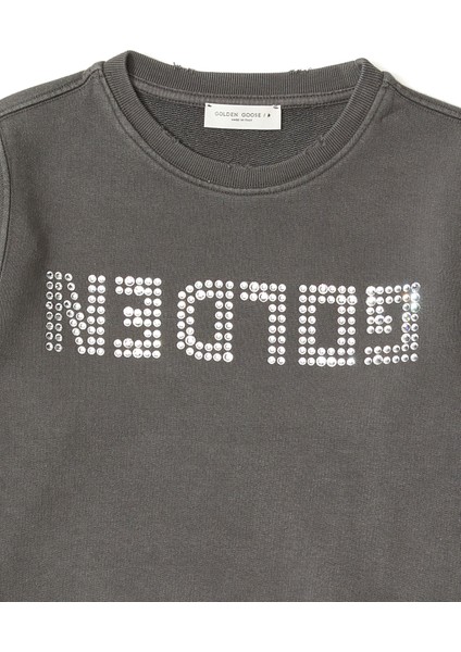 Antrasit Logo Baskılı Kız Çocuk Sweatshirt modelleri