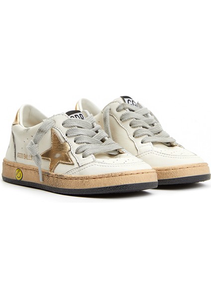 Beyaz Yıldız Patchli Unisex Çocuk Deri Sneaker fiyatları