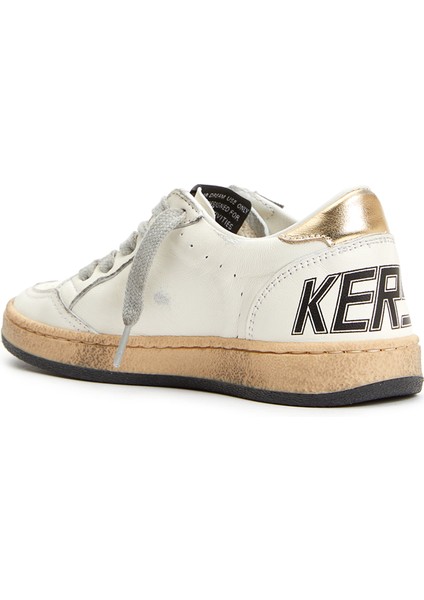 Beyaz Yıldız Patchli Unisex Çocuk Deri Sneaker modelleri