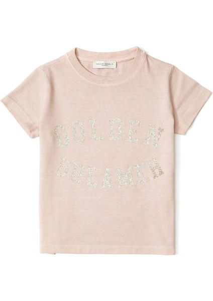 Pembe Logo Baskılı Kız Çocuk T-Shirt