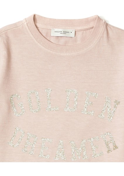 Pembe Logo Baskılı Kız Çocuk T-Shirt modelleri