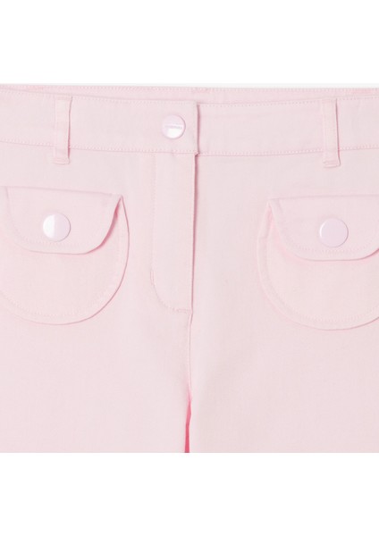 Pembe Yama Cepli Geniş Paça Kız Çocuk Pantolon