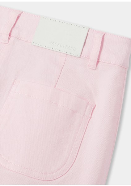 Pembe Yama Cepli Geniş Paça Kız Çocuk Pantolon