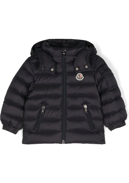 Lacivert Kapüşonlu Unisex Çocuk Mont