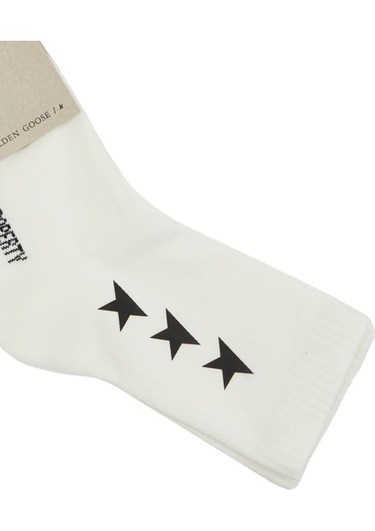 Beyaz Yıldız Desenli Unisex Çocuk Çorap fiyatları