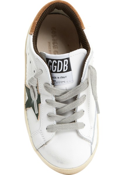 Beyaz Yıldız Patchli Unisex Çocuk Deri Sneaker fırsatları