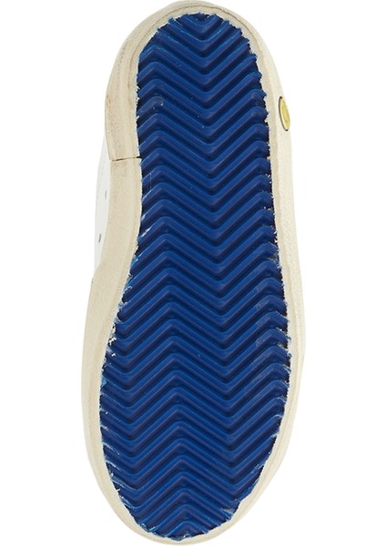 Beyaz Yıldız Patchli Unisex Çocuk Deri Sneaker indirimleri