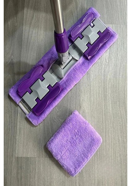 Mandallı Teleskopik Mop, 2 Bez ve Temizlik Mendiline Uyumlu, Pratik ve Kullanışlı fiyatları