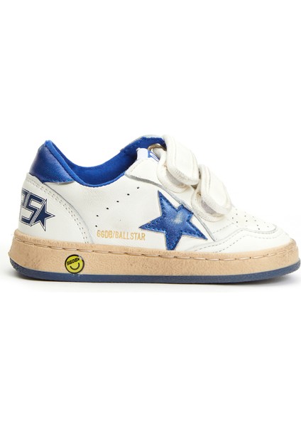 Beyaz Yıldız Patchli Unisex Çocuk Deri Sneaker