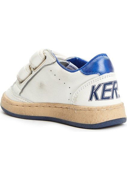 Beyaz Yıldız Patchli Unisex Çocuk Deri Sneaker modelleri