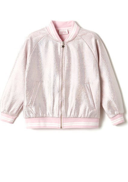 Pembe Simli Kız Çocuk Bomber Ceket