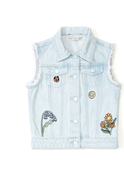 Mavi Kız Çocuk Denim Yelek