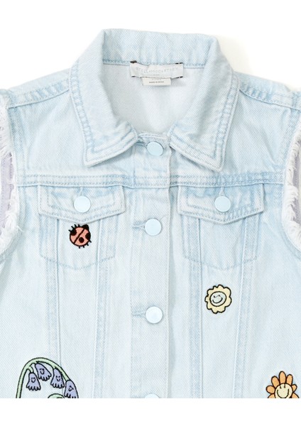 Mavi Kız Çocuk Denim Yelek modelleri
