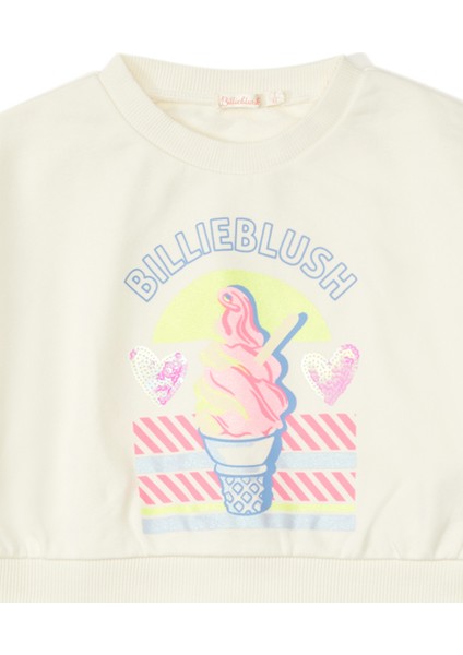 Bej Baskılı Kız Çocuk Sweatshirt modelleri